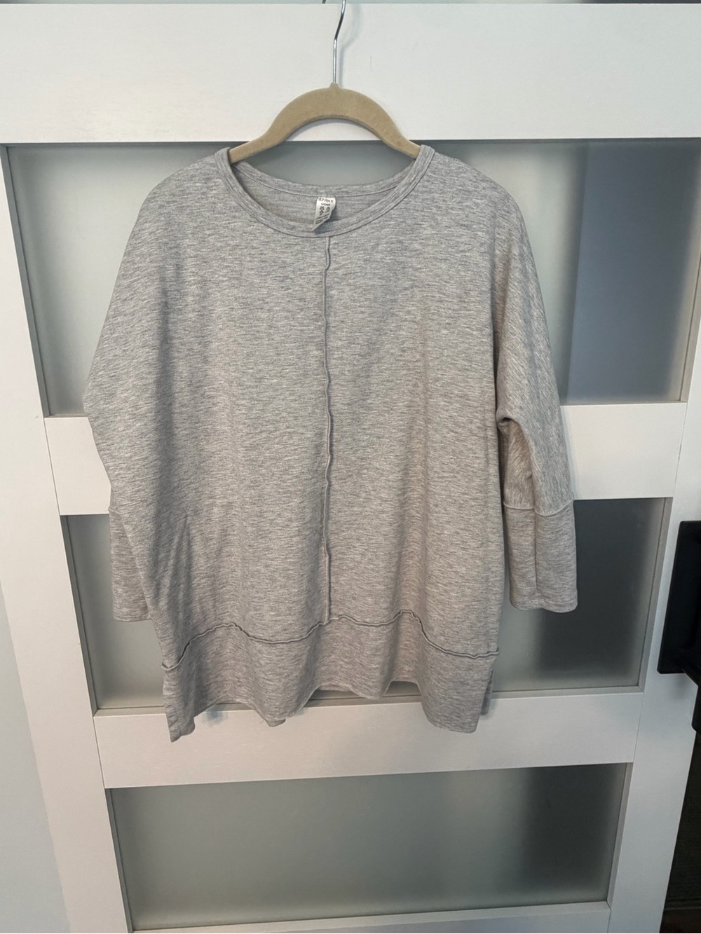 SPANX Heather Gray Crewneck Pullover Sweater
